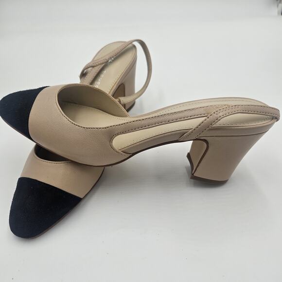 Marc Fisher Laynie Size 7 Slingback Block Heel Classic Career Leather Elegant - Picture 6 of 10